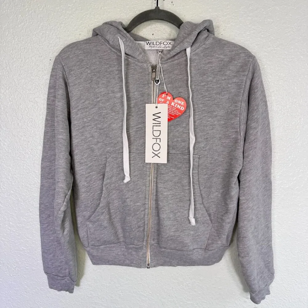 Wildfox Bridesmaid Jacket Women Extra Small Zip Up Hoodie Sweatshirt Wedding NEW